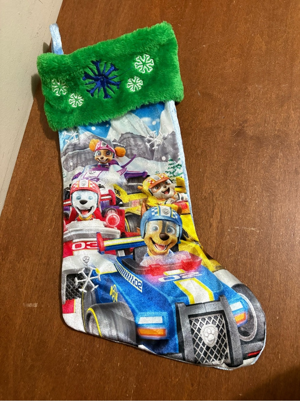 PAW Patrol Kids Christmas Stocking Multicolor Hanging Loop Snowflake Chase